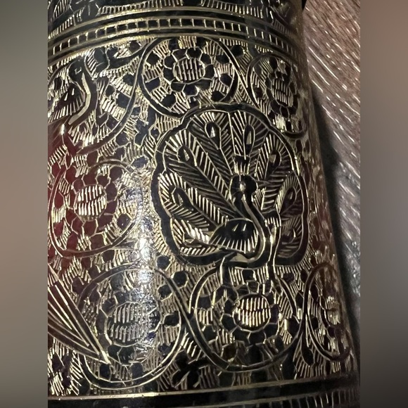 Vtg Collectible Decorative Wine Bottle Flask Brass India Etch NO BEER IN KUWAIT - Picture 12 of 16